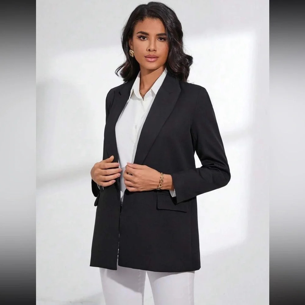 SHEIN • BIZwear Double Breasted Lapel Neck
Blazer Workwear